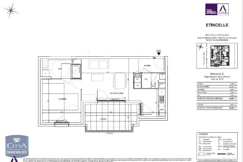 Photo 3 Appartement 2 pièces 46.08m²