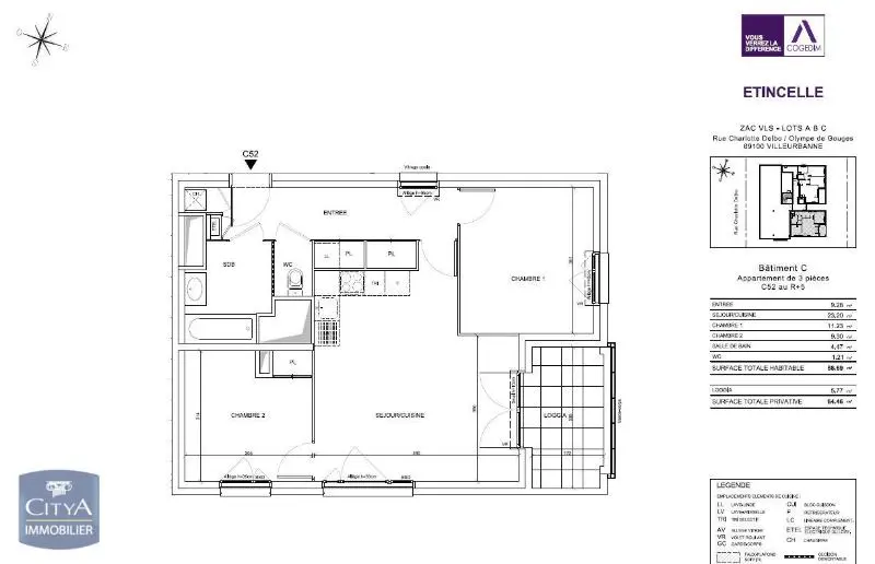 Photo 6 Appartement 3 pièces 58.69m²