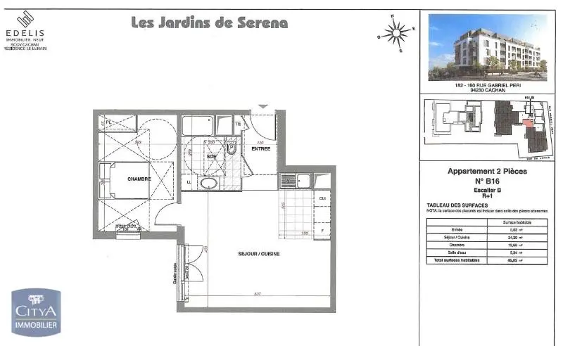 Photo 1 Appartement 2 pièces 45.82m²