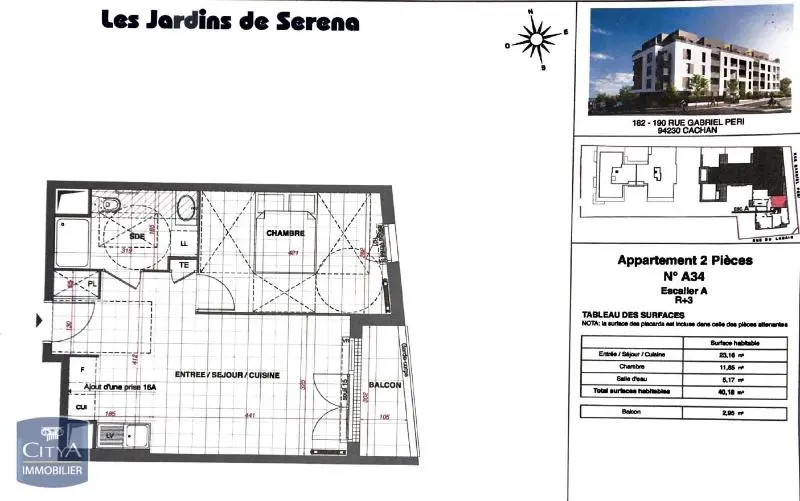 Photo 1 Appartement 2 pièces 40.18m²