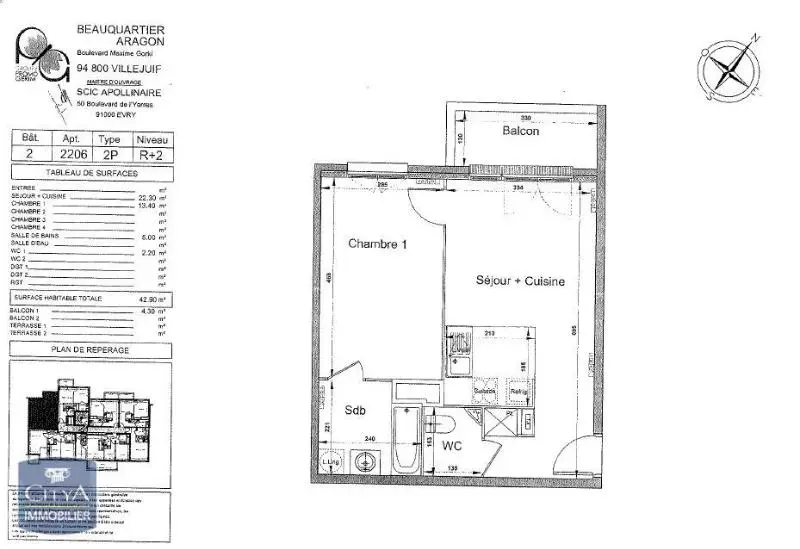 Photo 1 Appartement 2 pièces 42.9m²
