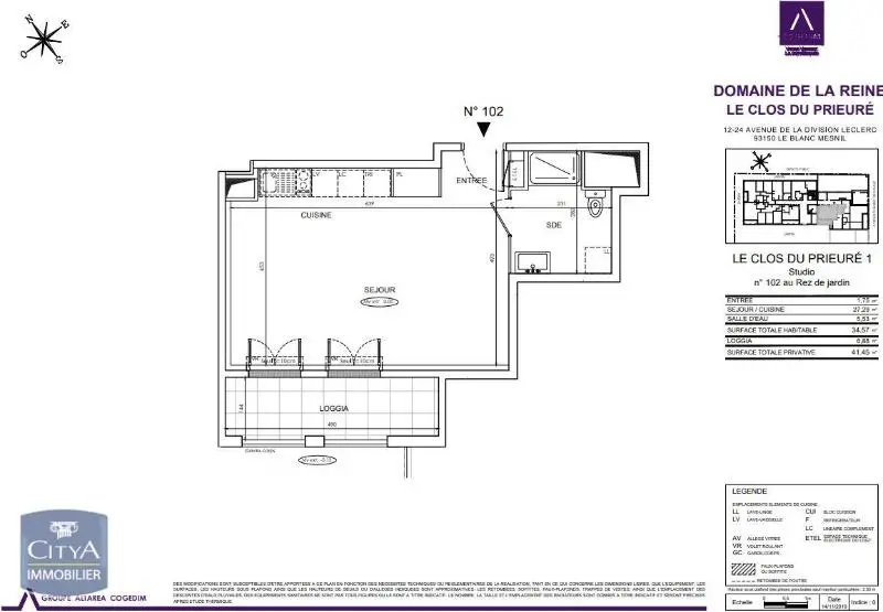 Photo 2 Appartement 1 pièce 34.57m²
