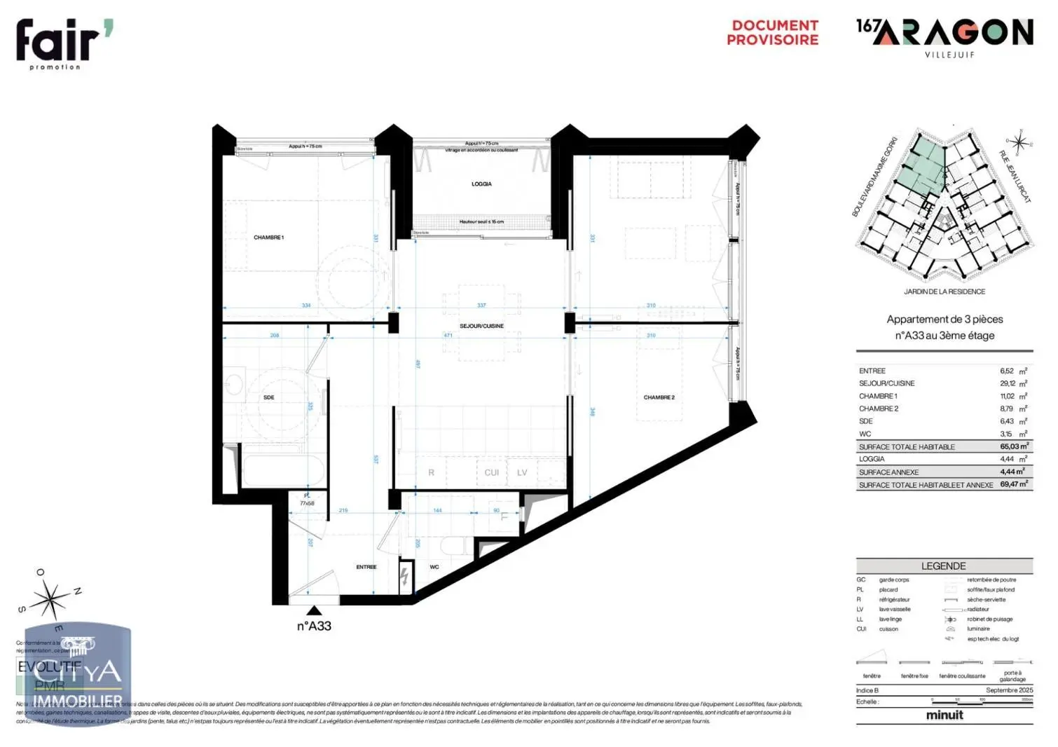 Photo 2 Appartement 3 pièces 65.26m²