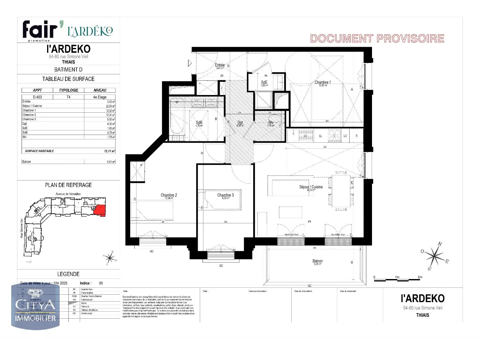 Photo 3 pour Appartement 4 pièces 72.23m² Photo 3 Appartement 4 pièces 72.23m²