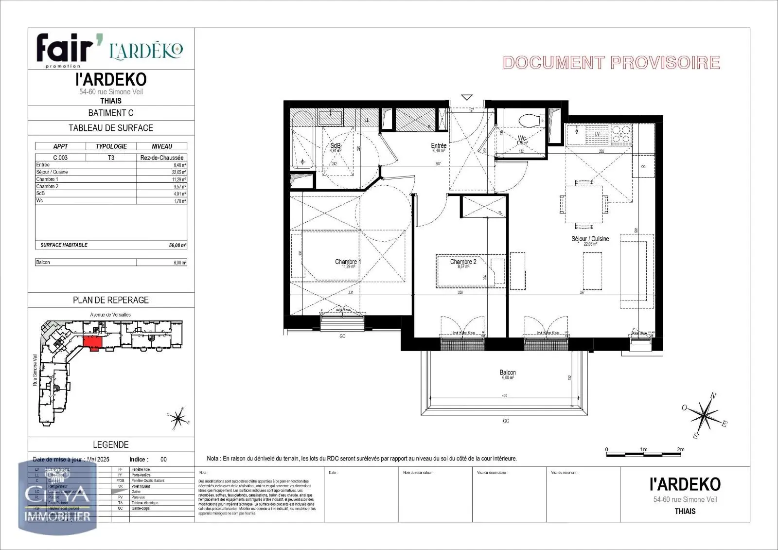 Photo 3 pour Appartement 3 pièces 57.21m² Photo 3 Appartement 3 pièces 57.21m²