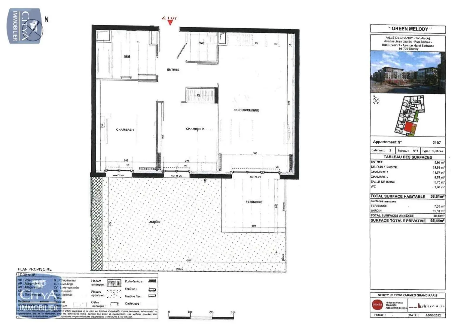 Photo 1 Appartement 3 pièces 56.61m²