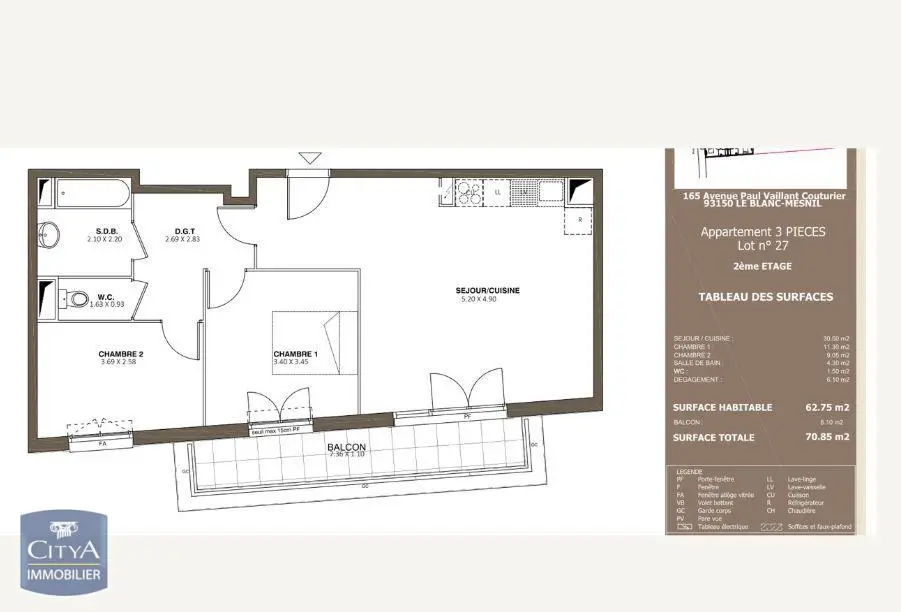 Photo 7 Appartement 3 pièces 62.75m²