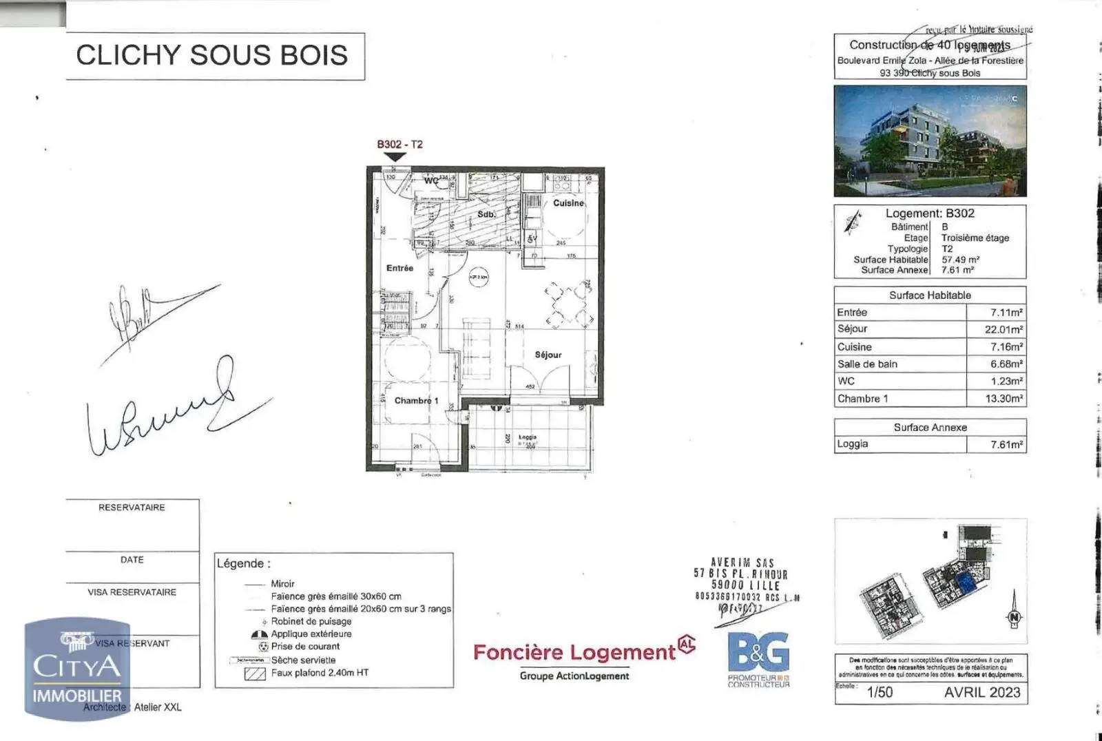 Photo 1 Appartement 2 pièces 57.49m²