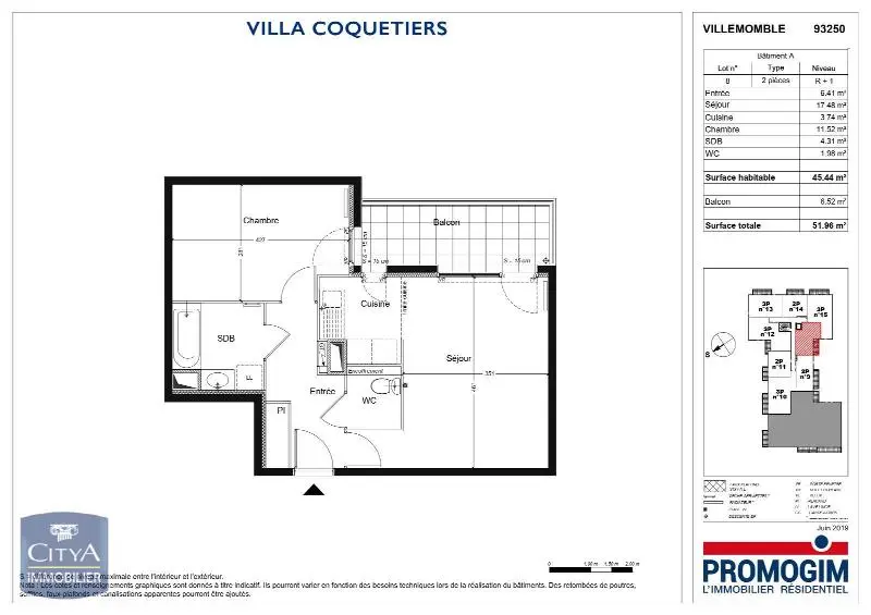 Photo 2 Appartement 2 pièces 45.44m²