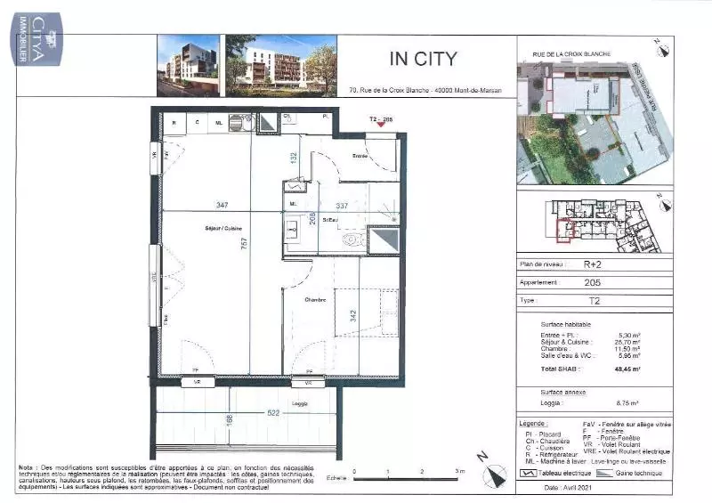 Illustration pour Appartement 2 pièces 48.45m² Photo Appartement 2 pièces 48.45m²