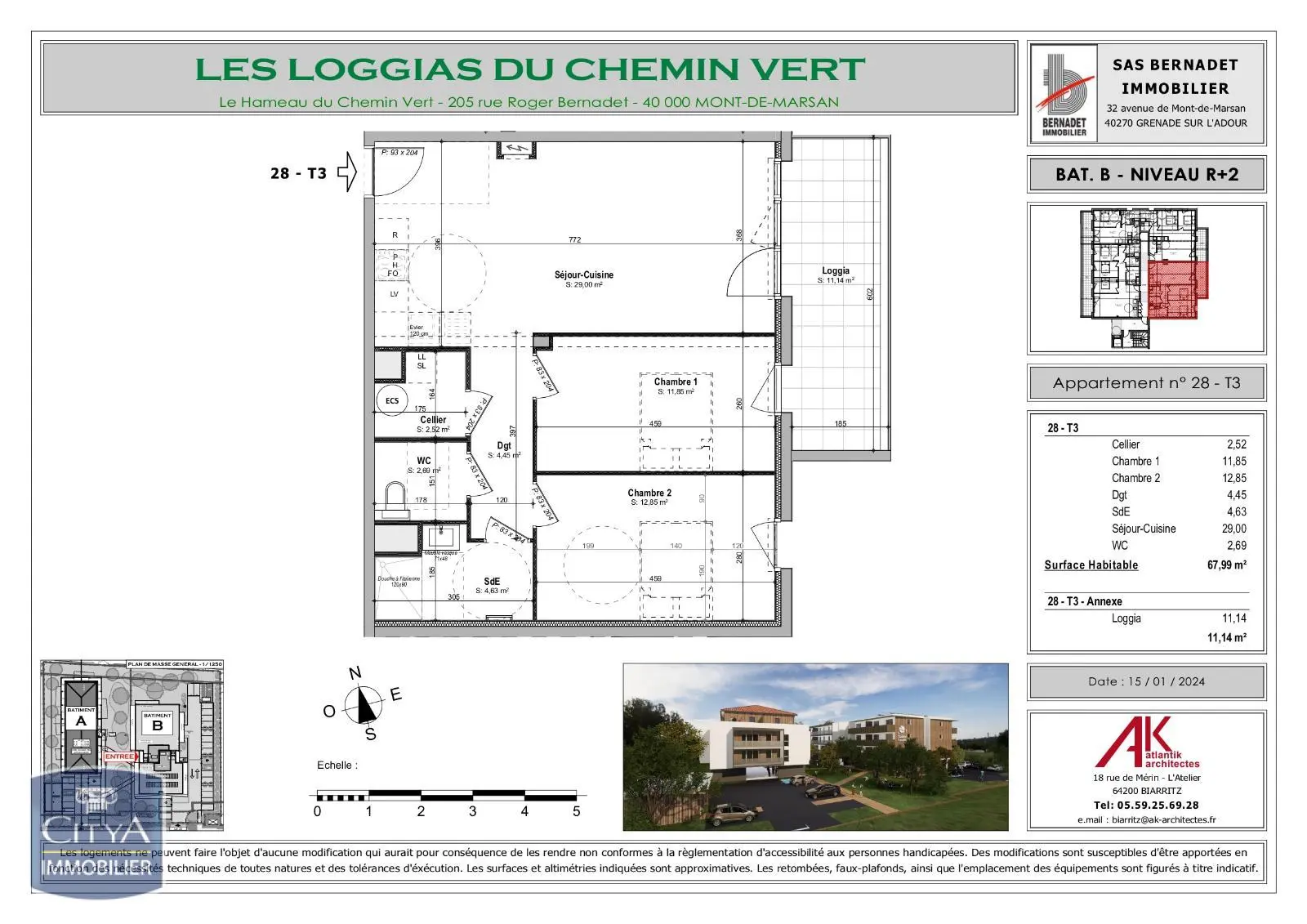 Photo 2 Appartement 3 pièces 67.99m²