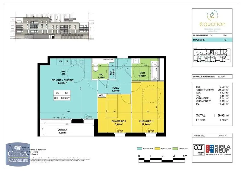 Photo 9 Appartement 3 pièces 59.92m²