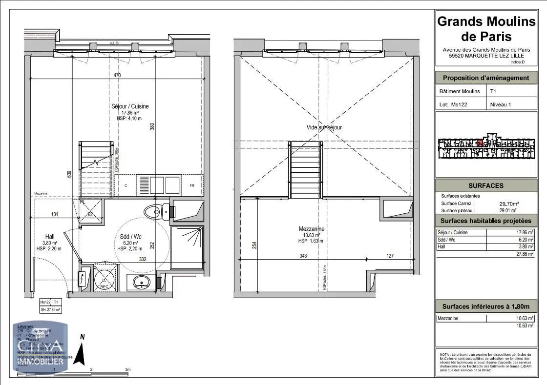 Photo 2 Appartement 1 pièce 27.86m²