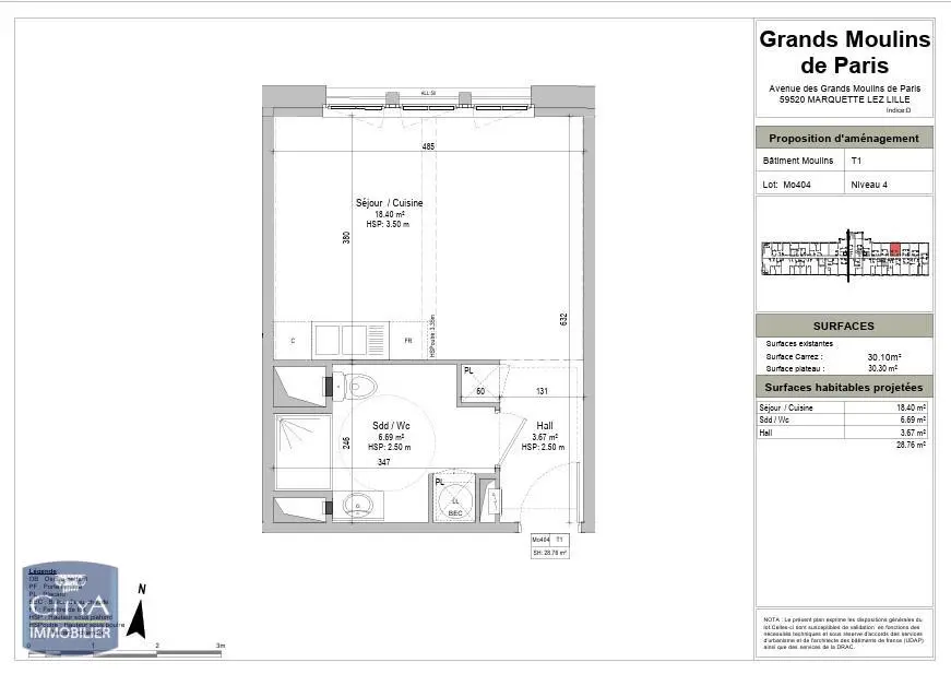 Photo 2 Appartement 1 pièce 28.24m²
