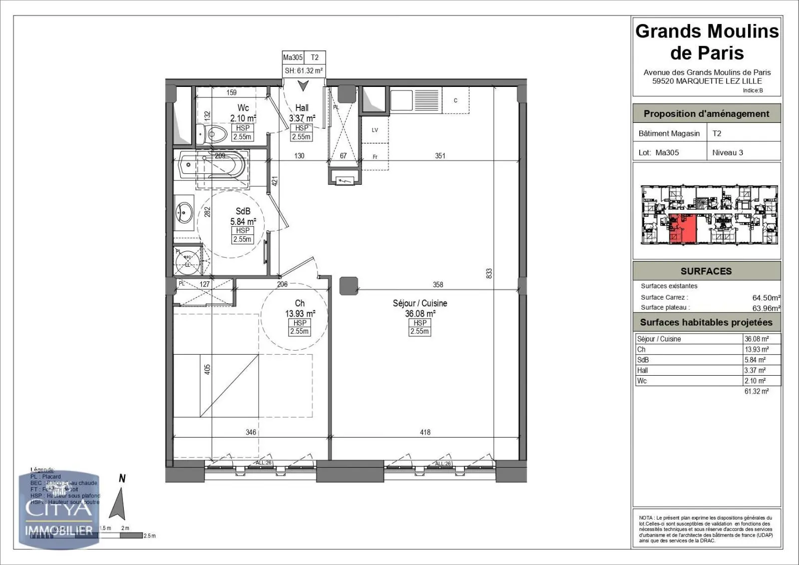Photo 2 Appartement 2 pièces 59.15m²