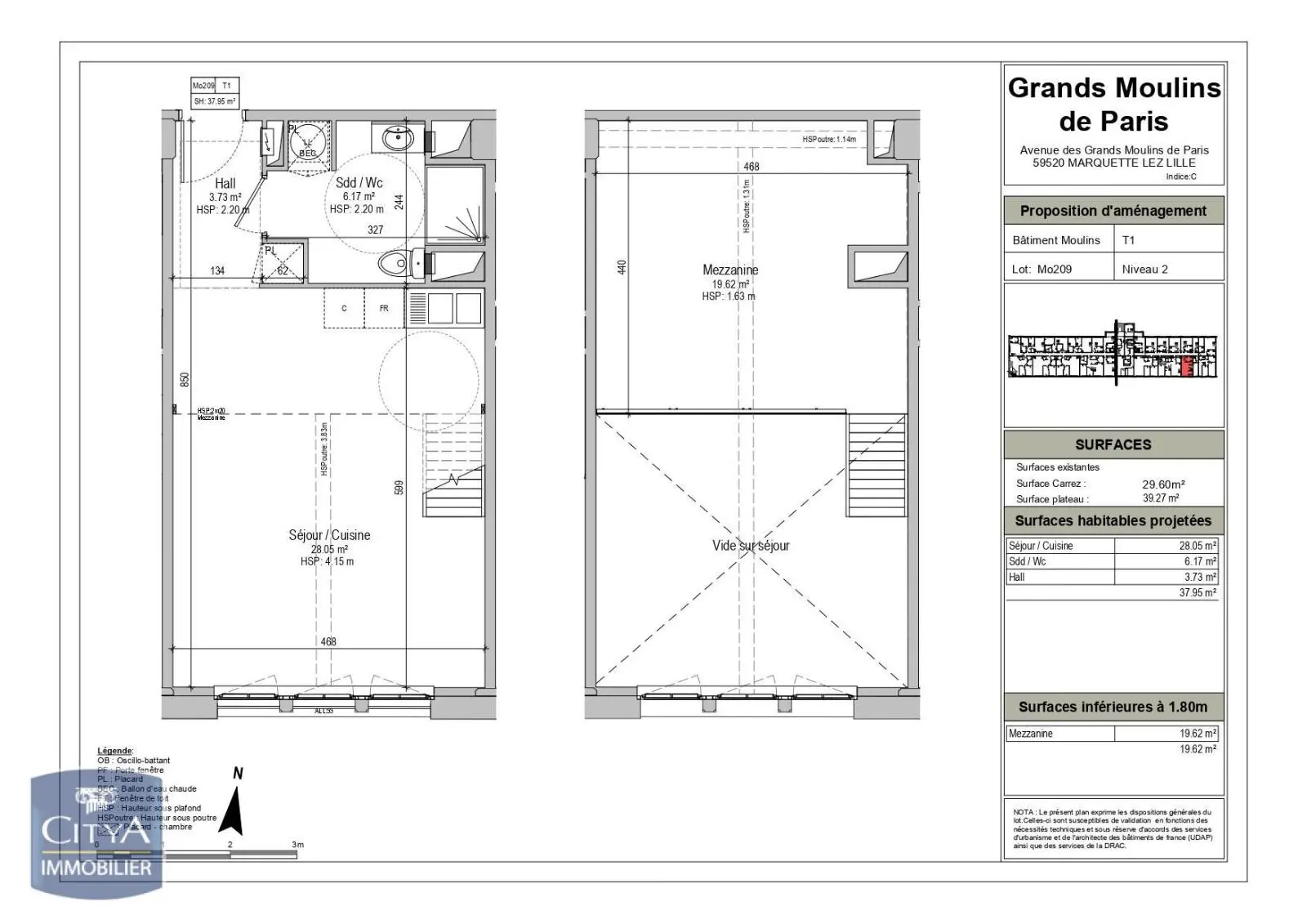 Photo 2 Appartement 1 pièce 37.8m²