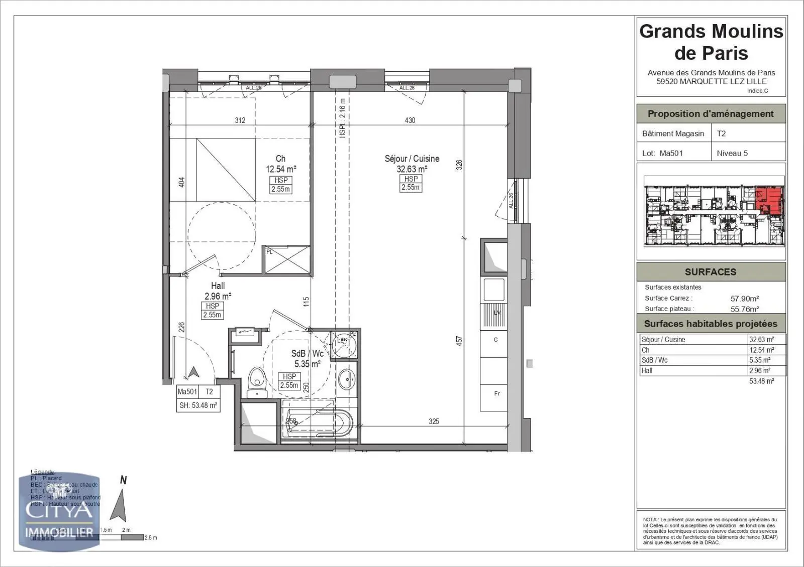 Photo 2 Appartement 2 pièces 53.48m²