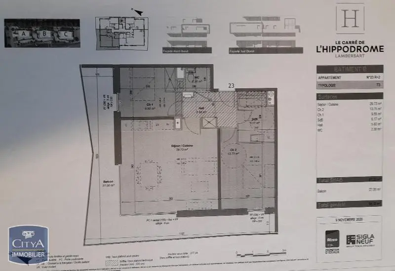 Photo 2 Appartement 3 pièces 67.32m²