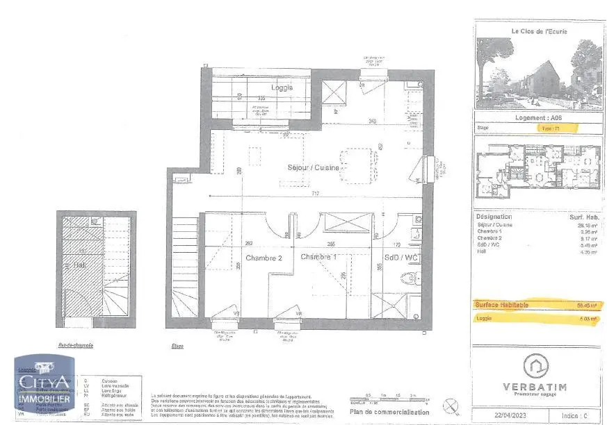 Photo 9 Appartement 3 pièces 56.45m²