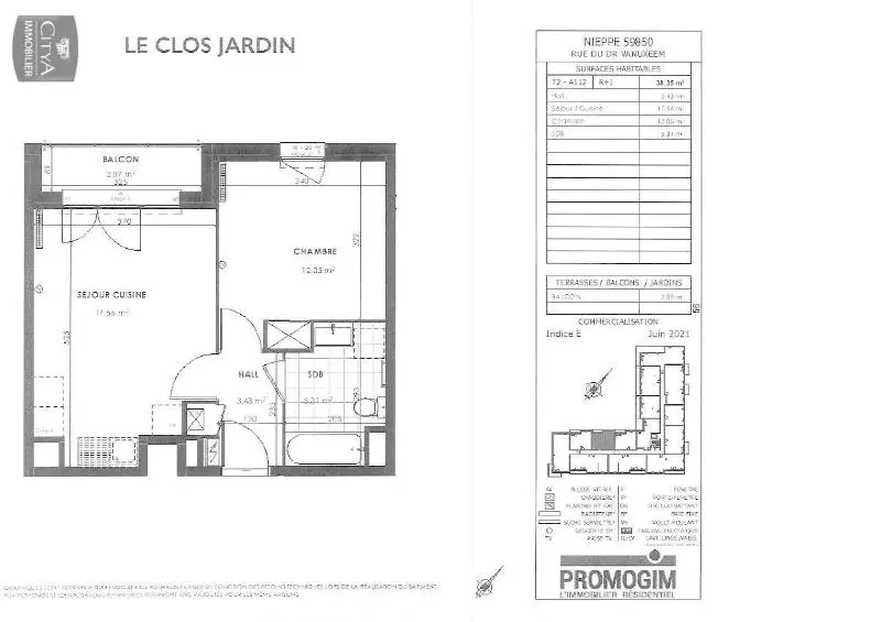 Photo 6 Appartement 2 pièces 38.35m²