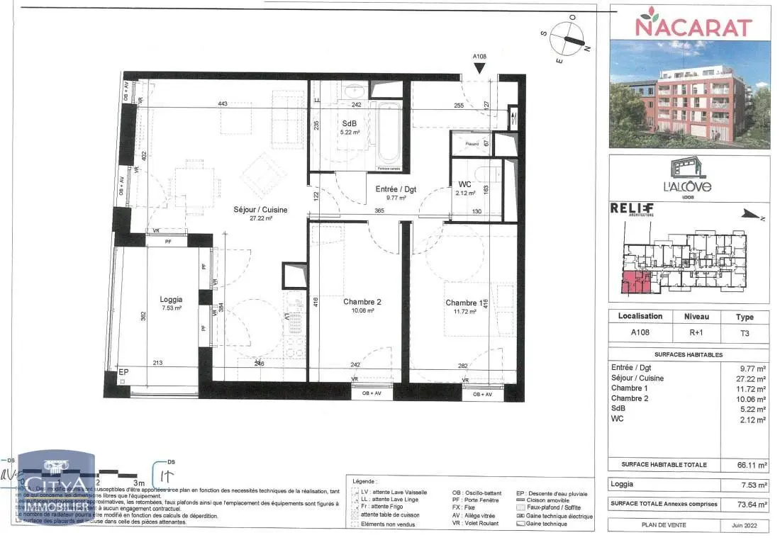 Photo 7 Appartement 3 pièces 66.11m²