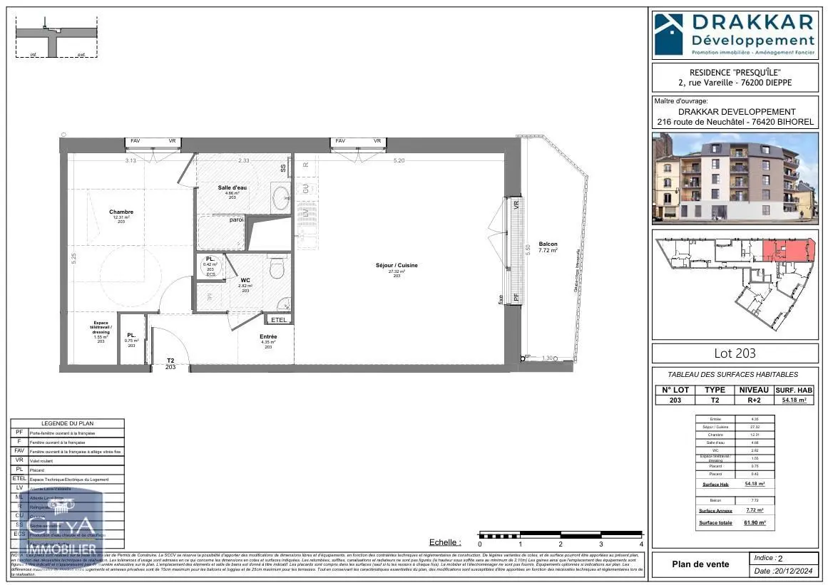 Photo 2 Appartement 2 pièces 54.18m²