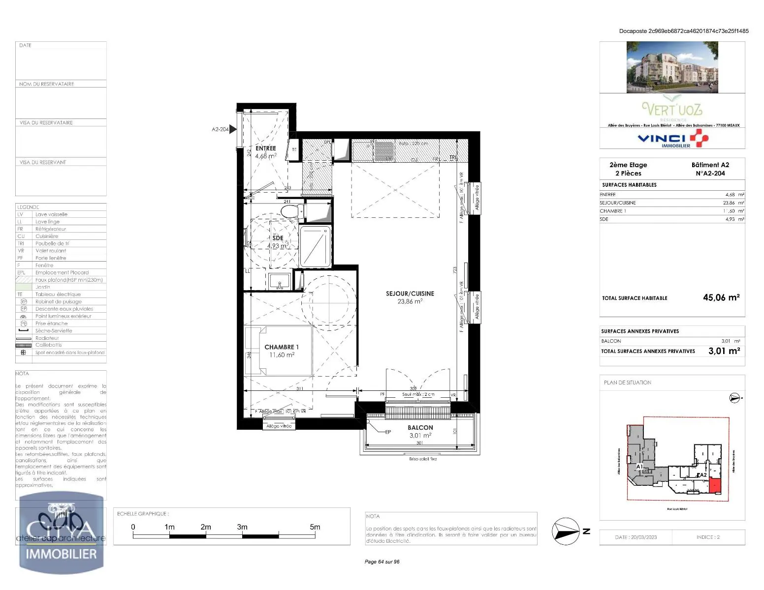 Photo 2 Appartement 2 pièces 45.06m²