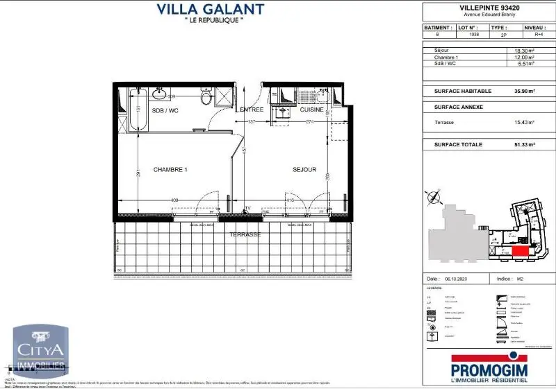 Photo 2 Appartement 2 pièces 35.9m²