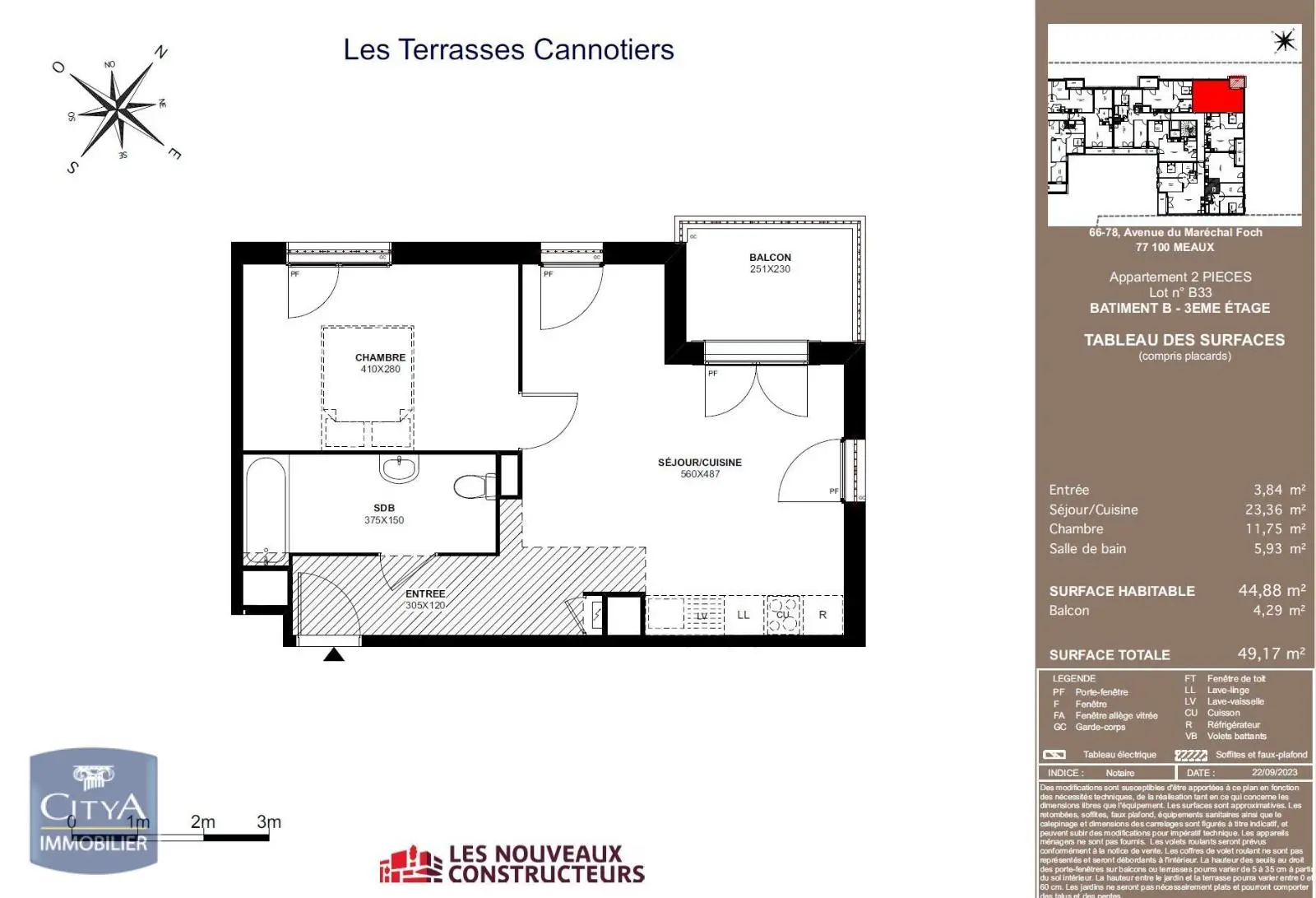Photo 2 Appartement 2 pièces 44.88m²