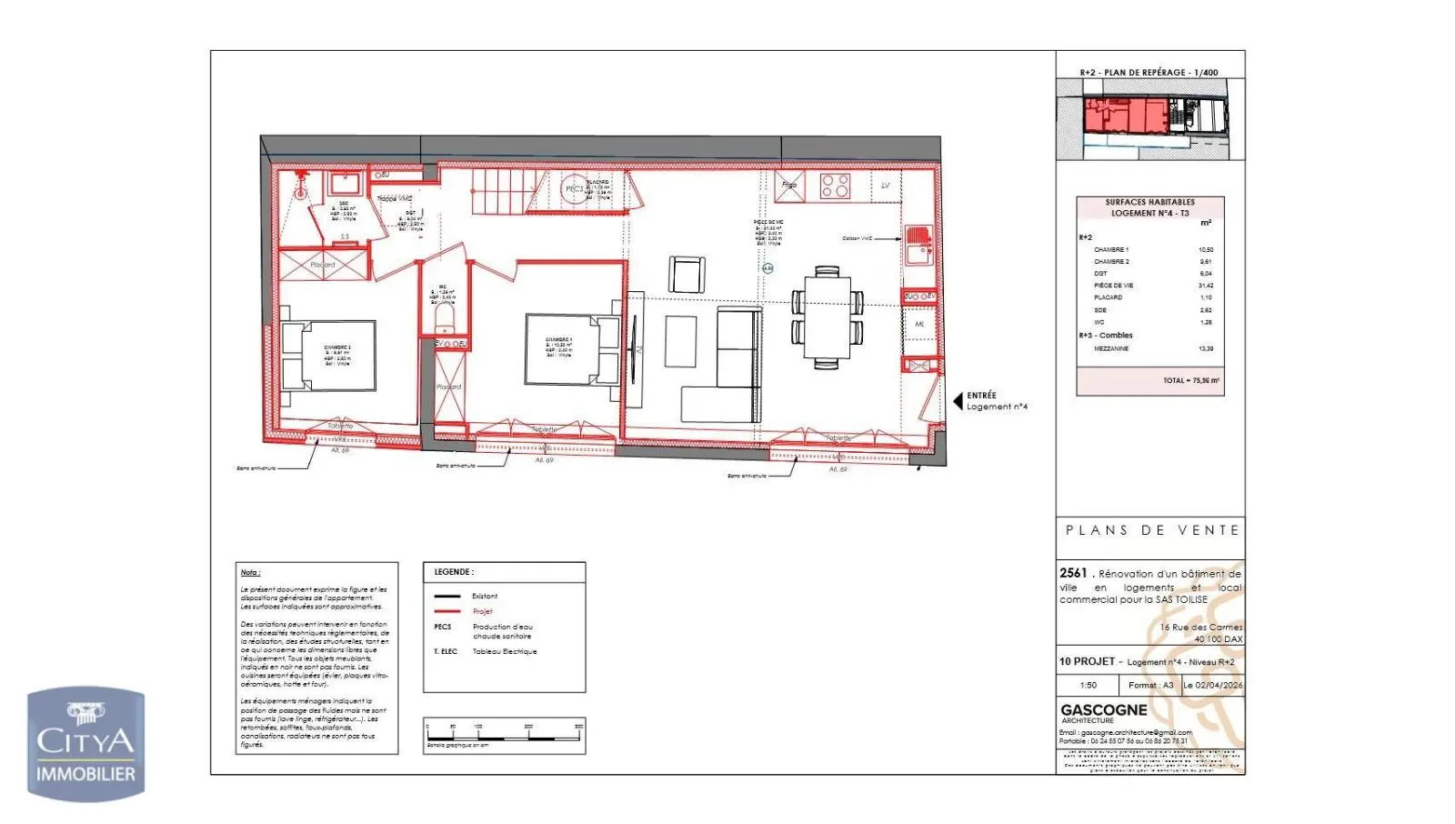 Photo 3 Appartement 4 pièces 75.96m²