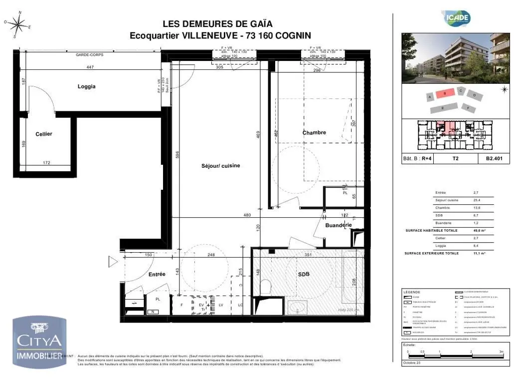 Photo 2 Appartement 2 pièces 49.6m²