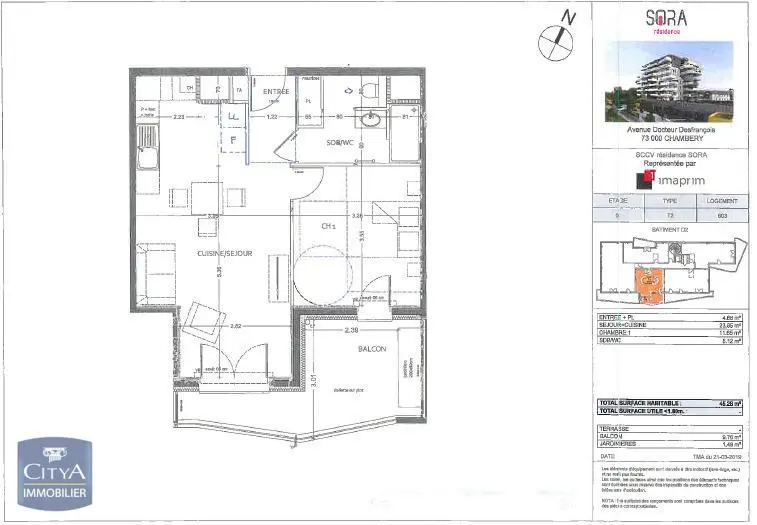 Photo 4 Appartement 2 pièces 45.28m²