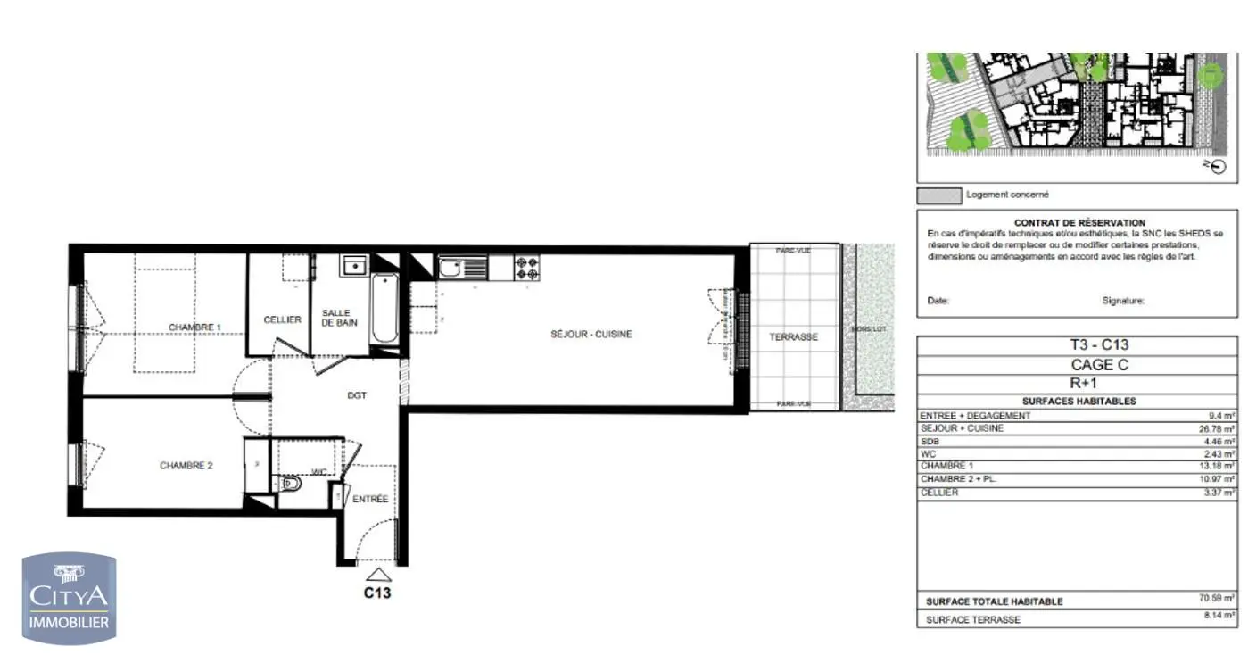 Photo 10 Appartement 3 pièces 70.59m²
