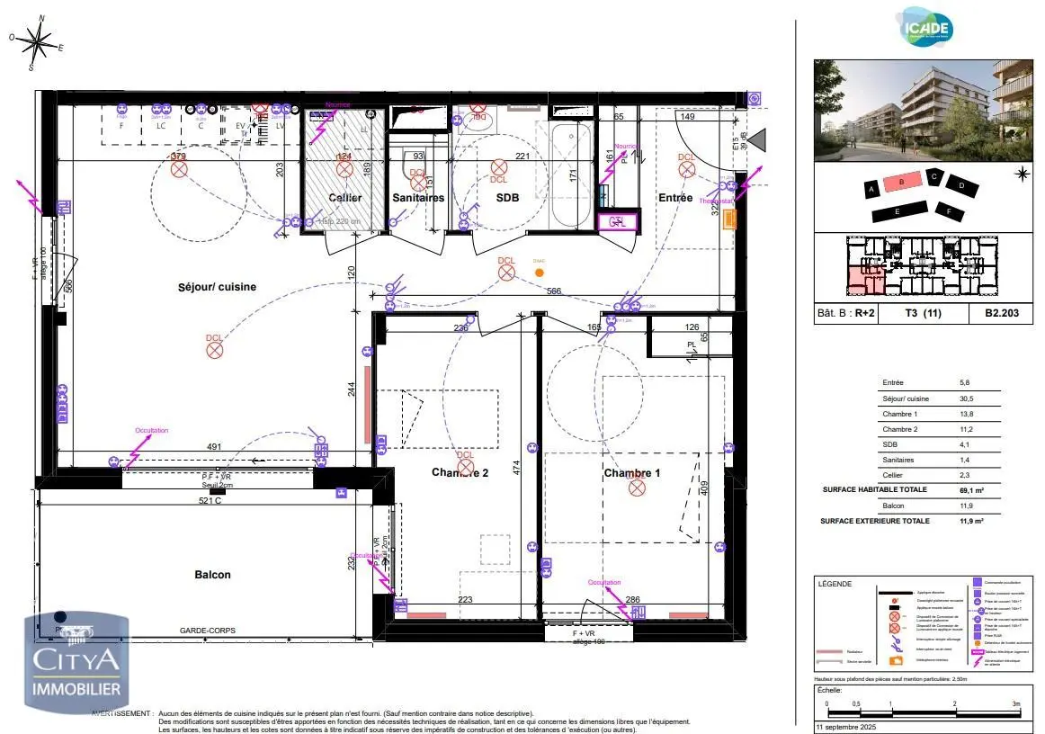 Photo 3 Appartement 3 pièces 69.1m²