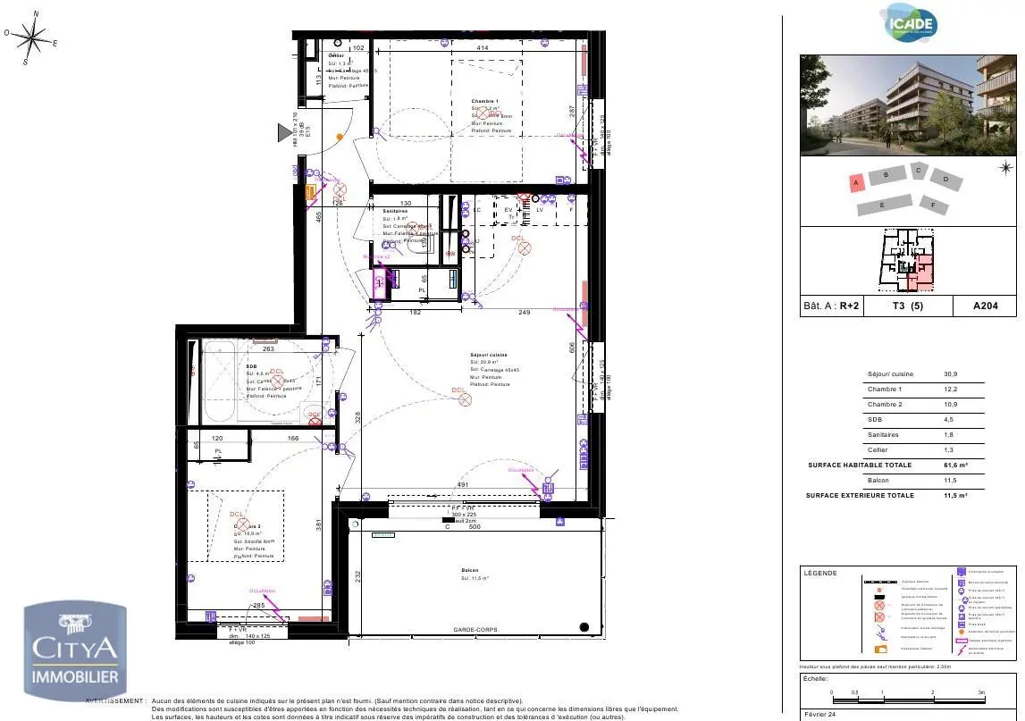 Photo 6 Appartement 3 pièces 61.6m²