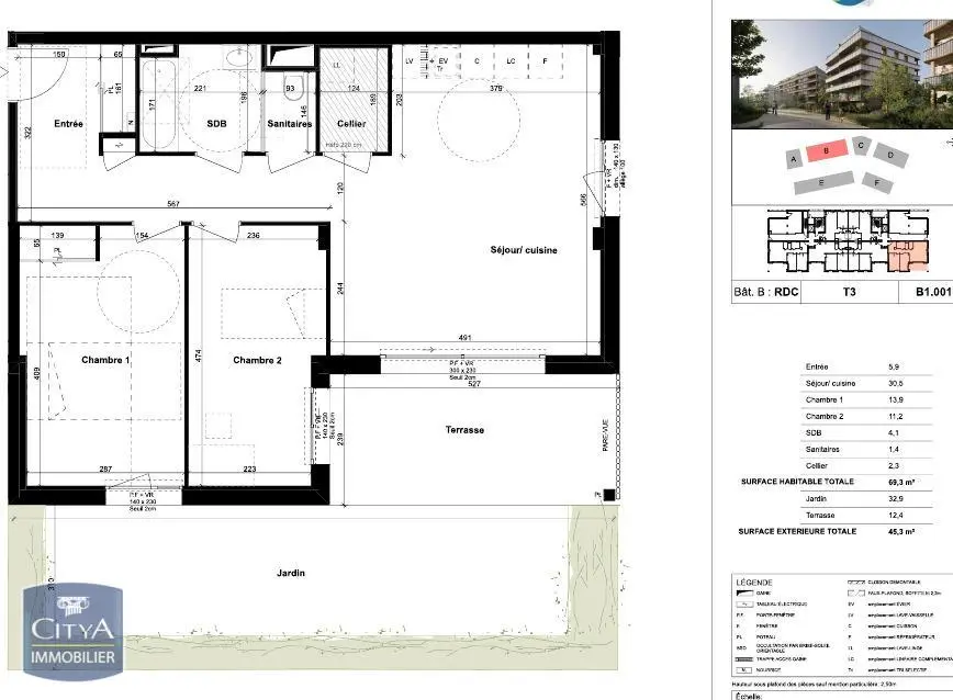 Photo 2 Appartement 3 pièces 69.3m²