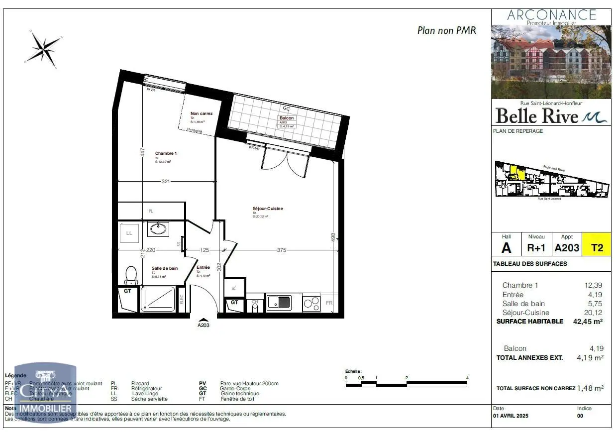 Photo 2 Appartement 2 pièces 42.45m²