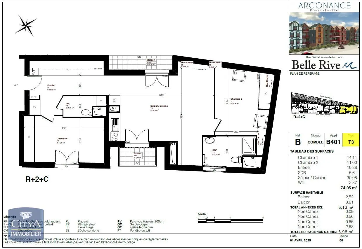 Photo 2 Appartement 3 pièces 74.05m²