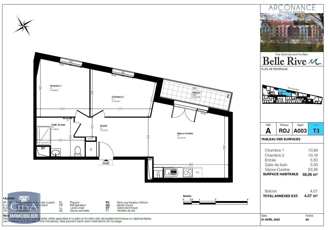 Photo 2 Appartement 3 pièces 58.06m²