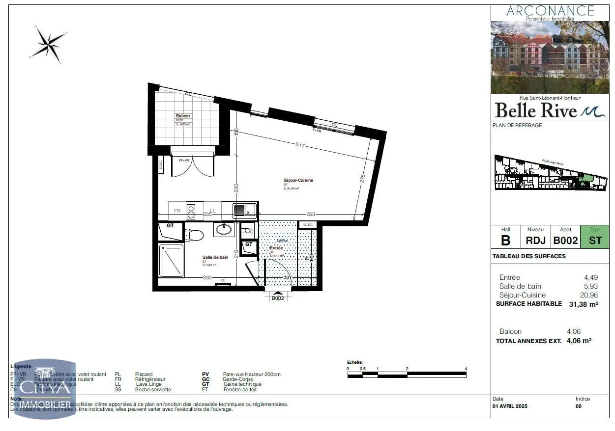 Photo 2 Appartement 1 pièce 31.38m²