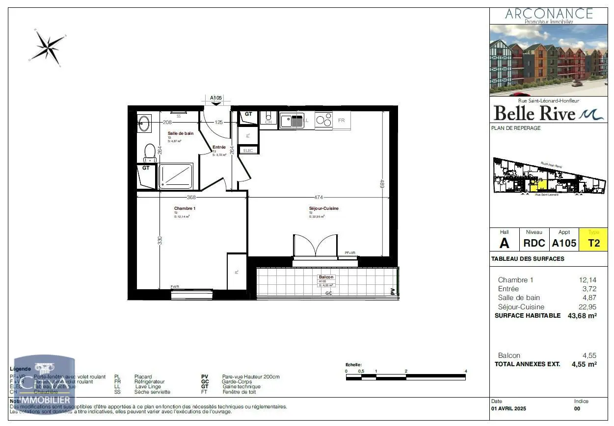 Photo 2 Appartement 2 pièces 43.68m²