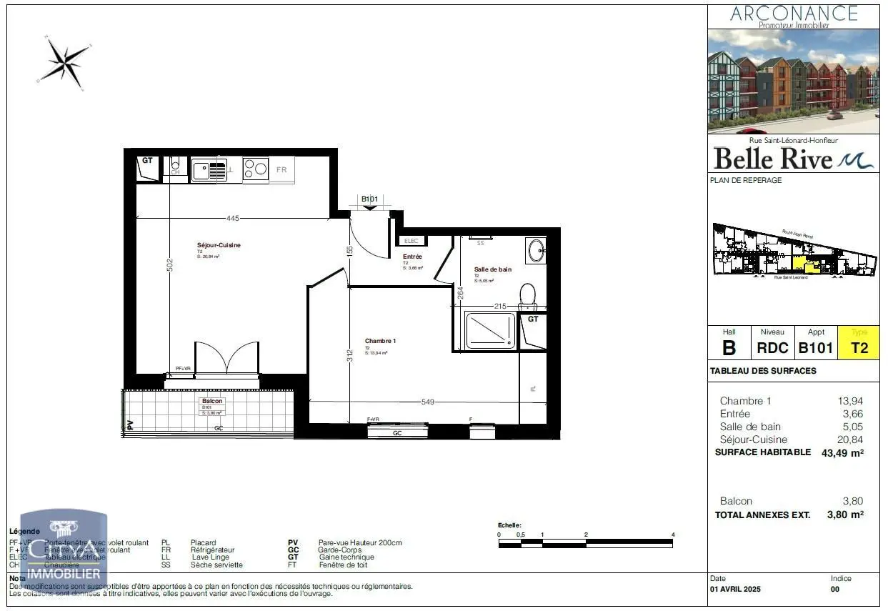Photo 2 Appartement 2 pièces 43.49m²