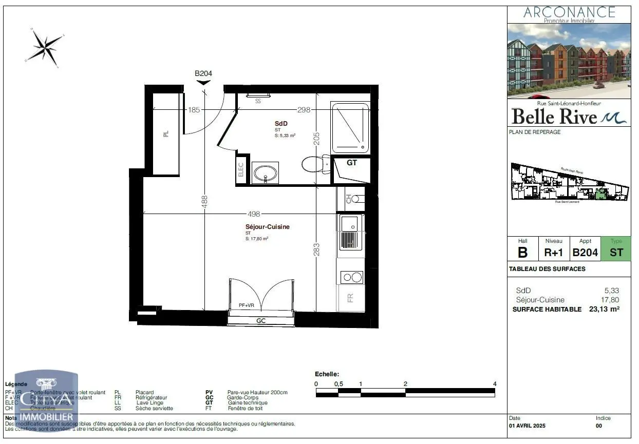 Photo 2 Appartement 1 pièce 23.13m²