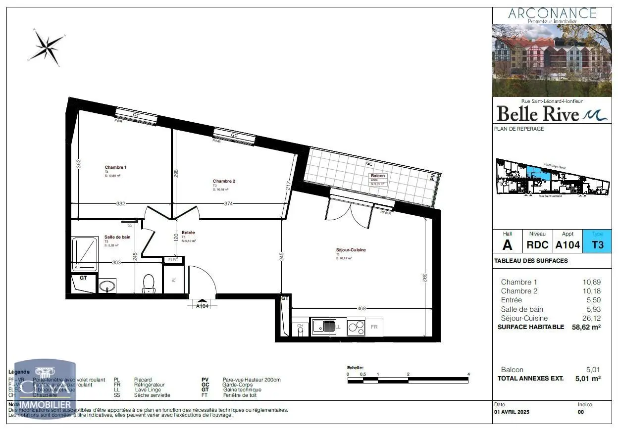 Photo 2 Appartement 3 pièces 58.62m²