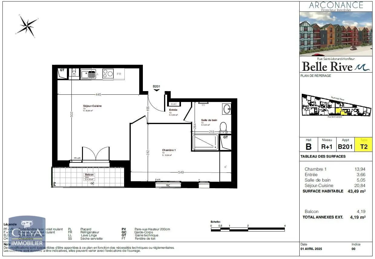 Photo 2 Appartement 2 pièces 43.49m²