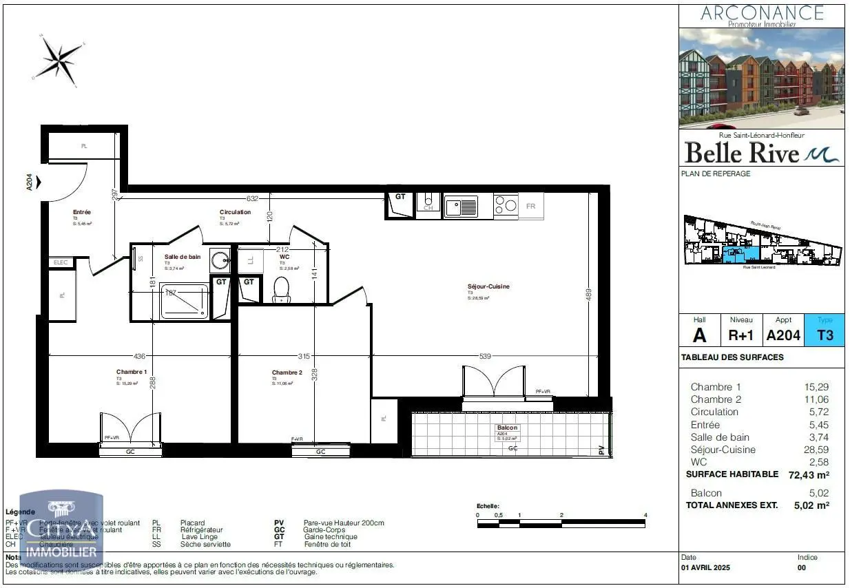 Photo 2 Appartement 3 pièces 72.43m²