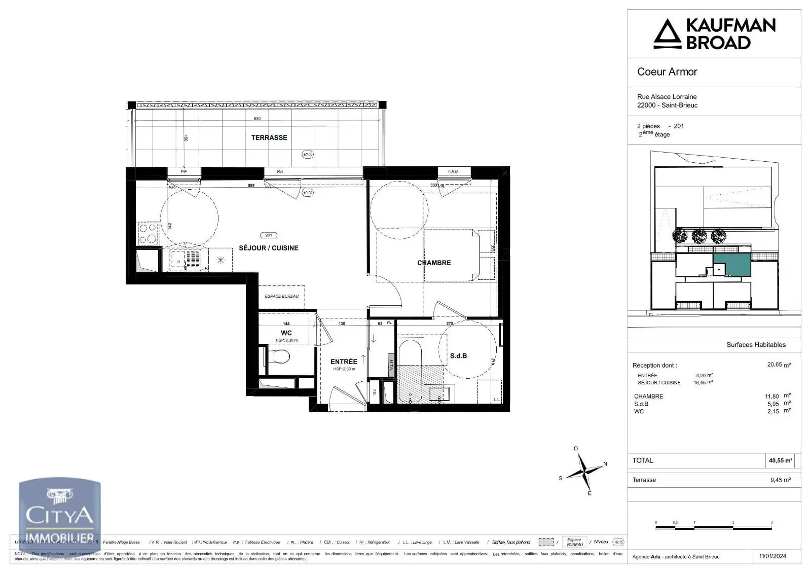 Photo 2 Appartement 2 pièces 40.55m²