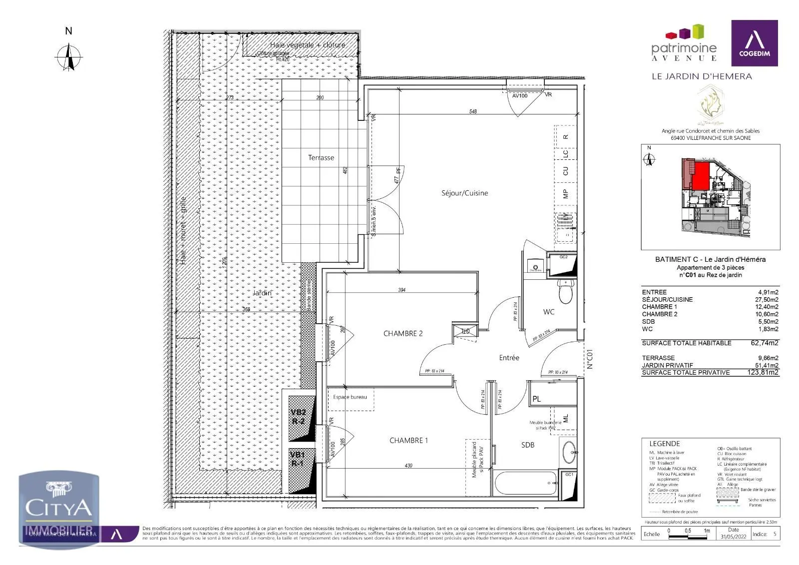 Photo 1 Appartement 3 pièces 61.17m²