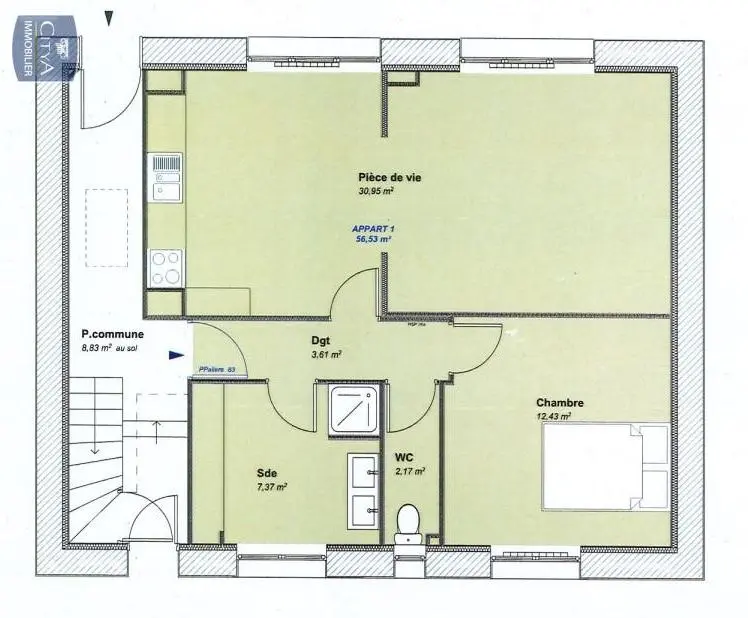 Photo 5 Appartement 2 pièces 55.92m²
