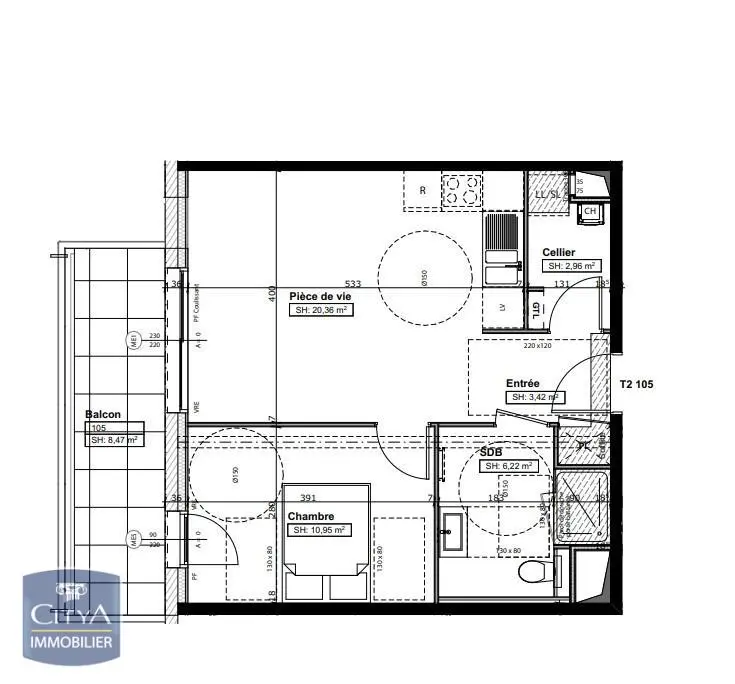 Photo 2 Appartement 2 pièces 43.91m²